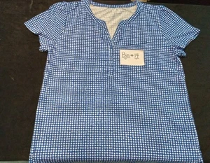 Blusa Liz Claiborne Toda Temporada Azul Negro Talla Grande B14 - Imagen 1 de 7