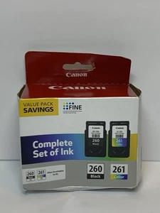 Canon PG-260 Schwarz & CL-261 Farbe Tintenpatrone Komplettset Vorteilspack ~ NEU - Bild 1 von 6