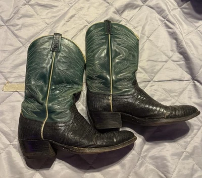 Dan Post Exótico Pitón Piel de Serpiente Vaquero Western Bota Cuero Para Hombres Talla 10 1/2 D Foto 1 de 4