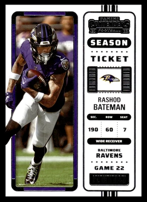 2022 Panini Contenders Rashod Bateman #6 Baltimore Ravens NFL Football Base Set - Image 1 of 2