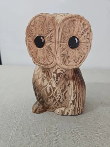 Hand Carved Wooden Owl Rustic Vintage Style Folk Art Decor - Picture 1 of 9