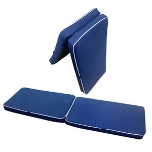 Boat Deck Seat Cushion Yacht Seat Pad Waterproof Blue Length 55" x Width 15" Set - Picture 1 of 11