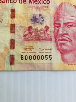 México 100 Pesos 2008 Serie A Serie Muy Baja Raro 0000055 Foto 1 de 3