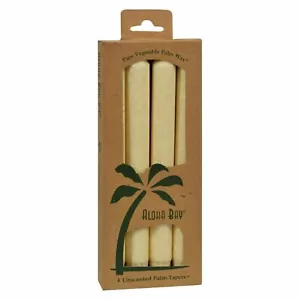 Aloha Bay Palm Tapers Cream Dripless & Clean Burning Candle Unscented 4 Count - Picture 1 of 1