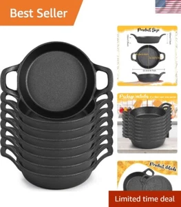 Mini Cast Iron Skillets 6.34 x 6.34 x 1.5 Inch Cast Iron Pan Small Ramekin Se... - Picture 1 of 7