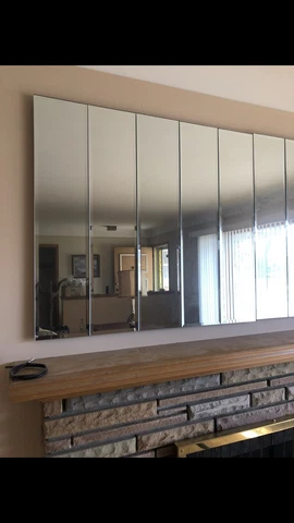 Vintage 80s MCM Art Deco beveled style mirrors - two separate pieces or one 80" Cover