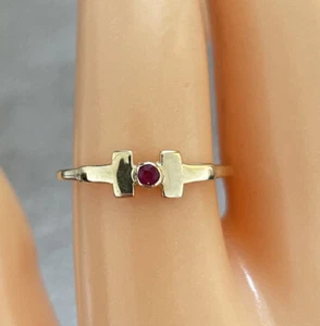 9ct Yellow Gold Ruby Art Deco Ring, UK size S, EU size 60 - Picture 1 of 5