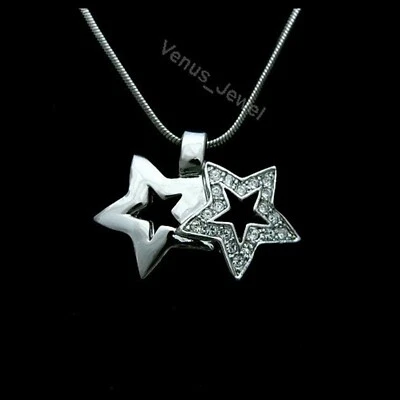 透明水钻水晶星星吊坠项链 P066 — 第 1/2 张图片