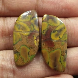 28.20 Ct Natural Fruit Jasper Fancy Cabochon Matched Pair Loose Gems 28x13 MM - Picture 1 of 3