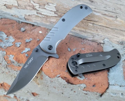 Small Spring Assisted Pocket Knife All Metal Frame Lock Flipper Tab EDC 3.4 oz. - Image 1 of 4