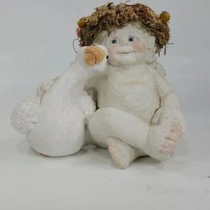 Kristin 1994 Cast Art Dreamcicles Cherub Schwan Figur 4""T x 5,5""W UDHE3 - Bild 1 von 11