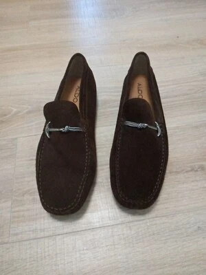 Mocasines de gamuza marrón Aldo para hombre zapatos ancla plateados, envío gratuito  Foto 1 de 4