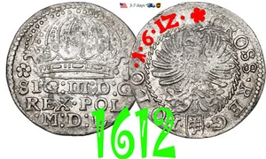 Poland Medieval Sigismund III, Grosze Groschen 1612 Silver Coin #30931 - Picture 1 of 3