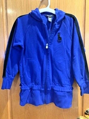 Ralph Lauren Niñas Cremallera Completa Algodón Polar Sudadera con Capucha Suéter Chaqueta Azul Cobalto Talla:M Foto 1 de 4