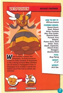 Figura de acción de personaje de tarjeta coleccionable Pokémon Vespiquen 2007 pin-up anuncio impreso artístico - Imagen 1 de 4