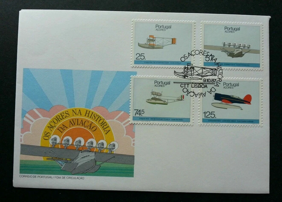 [SJ] Portugal Airplanes 1987 Transport Vehicle Aeroplane Aviation (stamp FDC) - Image 1 of 4