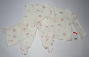 Baby girl clothes, Newborn, Huggies Organic Kimono top, pants & matching hat - Picture 1 of 11