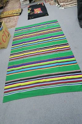Vintage Fine Hand Woven Wool Kilim Rug 4'3 x 7'  Beautiful Weaving Blanket - Image 1 of 4