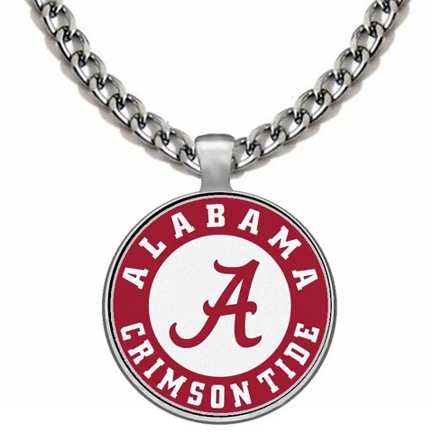 Alabama Crimson Tide Mens Womens 24" Stainless Steel Chain Pendant Necklace D5 Cover