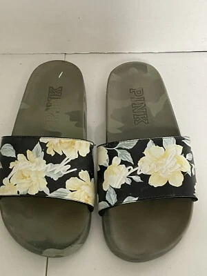 VICTORIA SECRET ROSA Mujer Camuflaje Floral Correa Slide Talla 8M Foto 1 de 4