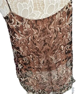 ElieTahari SEIDE Pailletten Perlen gefüttert Camisole weinrot ärmellos Tank Gr. L Party - Bild 1 von 12