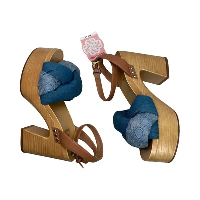 Sandalia plataforma hinchada Sam & Libby Cassandra para mujer en índigo talla 8,5 nueva con etiquetas Foto 1 de 4