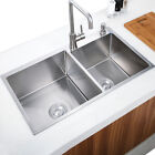 Stainless Steel Kitchen Sink Double Bowl Undermount Washing Sink With Waste Kit