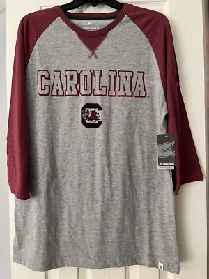South Carolina Gamecocks Men’s Gray Garnet 3/4 Sleeve T-Shirt NWT New - Sz Lg - Image 1 of 4