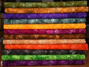 Melody Butterfly Batik 10 Fat Quarter Set Bali Batik Material Gradient Dip Dye - Picture 1 of 9