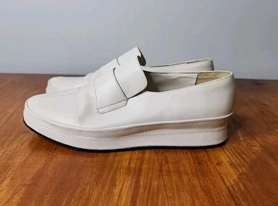 Vintage Stephane Kelian Women's Slip-On White Leather Loafers Shoes Size 9.5 - Image 1 of 4