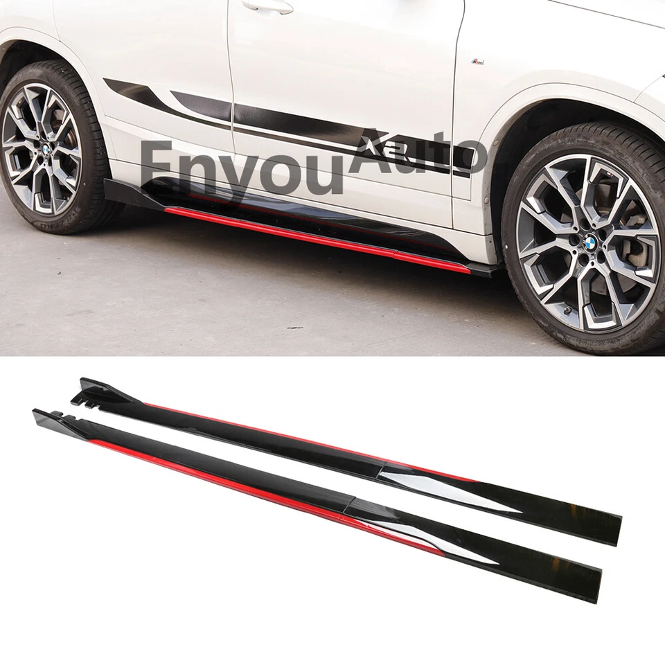 For BMW 420i 430i 440i 86" Side Skirt Extension Rocker Panel Splitter Black Red Foto 1 de 4