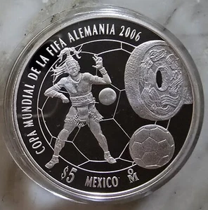 MDS MEXIKO MEXICO 5 PESOS 2006 PROOF "FIFA WORLD CUP GERMANY 2006", SILBER #Y - Picture 1 of 2