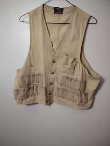 Vintage 70sJC Higgins Outdoors Utility Hunting Vest with Ammo Pockets Mens Tan - Picture 1 of 3