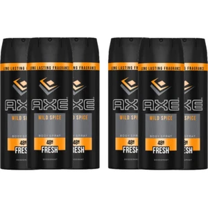 6 Pack Axe Wild Spice Mens Deodorant Body Spray, 150ml (5.07 oz) - Picture 1 of 2
