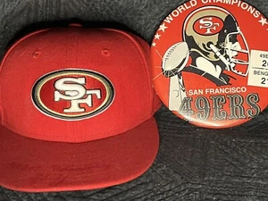 JUMBO San Francisco 49ers 1989 NFL Champions Pin Super Bowl XXIII Signed Hat - Picture 1 of 13