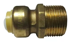 1 ) 1/2" PUSH FIT X 3/4" MALE NPT THREADED ADAPTERS - LEAD FREE - Picture 1 of 1