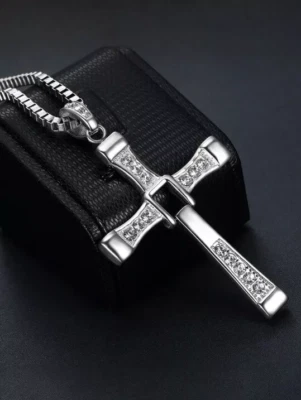 Collar Cruz Plata Dom Toretto Acero Inoxidable Crucifijo Hombre Foto 1 de 4