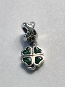 Charm quadrifoglio quattro foglie perline S925 autentico argento sterling perline europee charm - Foto 1 di 2