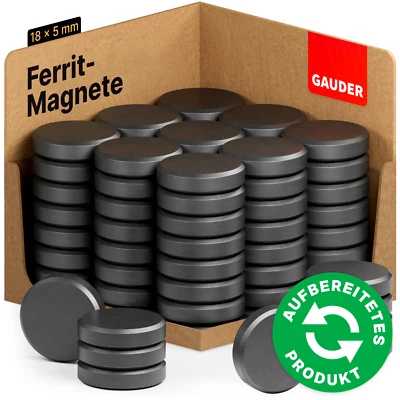 GAUDER 80 x Haftmagnete Ferrit - Magnete Keramik Scheiben Magnettafel Pinnwand - Bild 1 von 4