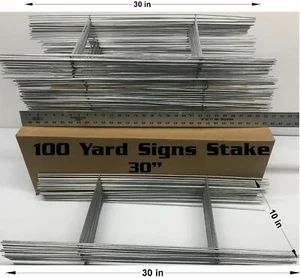 100 letreros estaca doble "H" 10x30 pulgadas Soporte para letreros de alambre galvanizado calibre 9 x - Imagen 1 de 12