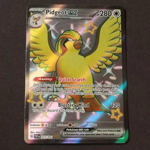 Pidgeot ex 221/091 casi nuevo Pokémon SV: Paldean Fates brillante ultra raro Holofoil - Imagen 1 de 2