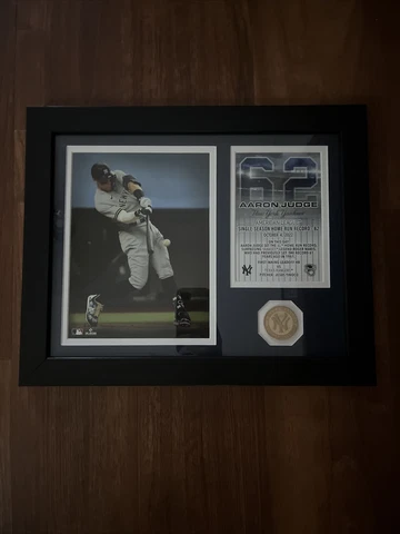 Danbury Mint Aaron Judge 62 Home Runs Plaque Limited Edition Numbered Cover