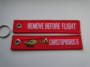 Schlüsselanhänger/Key-ring  REMOVE BEFORE FLIGHT  Christophorus 6 ca 13x2,5, cm  - Picture 1 of 1