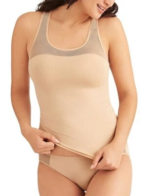 Wacoal women Tank Top Size Medium Keep Your Cool Sand Beige Mesh Racerback - Image 1 of 4