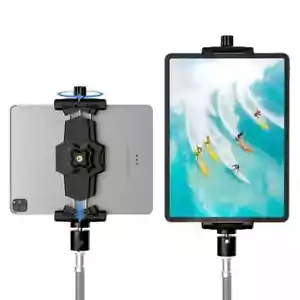 iPad and Phone Tripod Mount Adapter with Ball Head iPad Holder for Tripod 3 - Picture 1 of 7