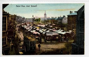 (Gm235-176) Tranvía en Market Place, GREAT YARMOUTH 1907, usado en muy buen estado - Imagen 1 de 2