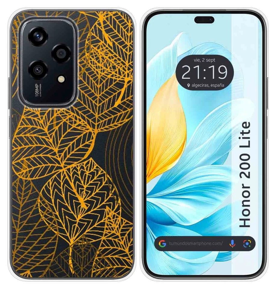 Cover Silicone Trasparente per Huawei Honor 200 Lite 5G Disegno Foglia Disegni - Immagine 1 di 1