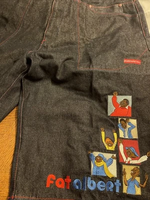 Platinum FUBU Fat Albert Denim Jean Shorts Size 40 Y2K - Image 1 of 4