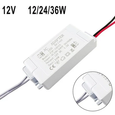 LED Driver Adapter Transformer Home 12W/24W/36W 50/60HZ High Efficiency - Image 1 of 4