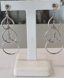 Pendientes colgantes de plata de ley 925 PV en capas Italia 13,5 g - Imagen 1 de 8